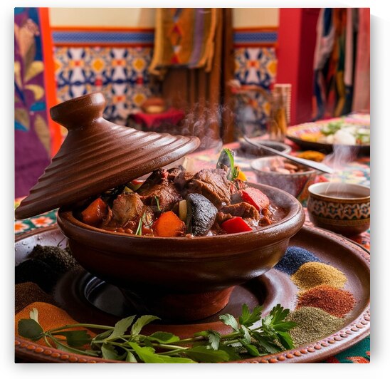 a mouthwatering photo of a traditional moroccan t by Hidden codes