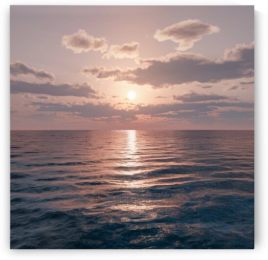 a realistic peacefull and calm sea with sun shade by 9 A8do 6