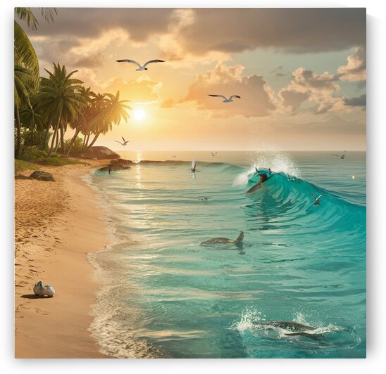 a stunning and serene sunrise scene at a peaceful by 9 A8do 6