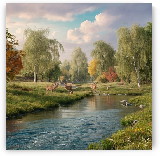 a serene and peaceful landscape of nature show by 9 A8do 6