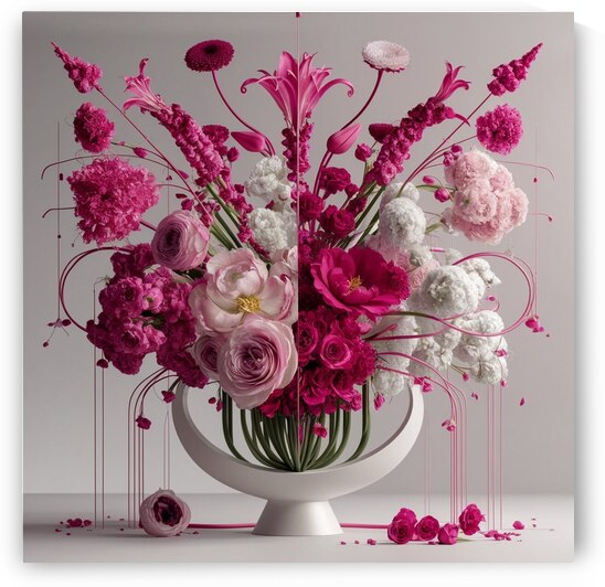 a vibrant and elaborate floral arrangement in a m by Hidden codes