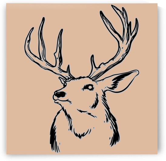 A deer head black illustration by Bayu Perkasa