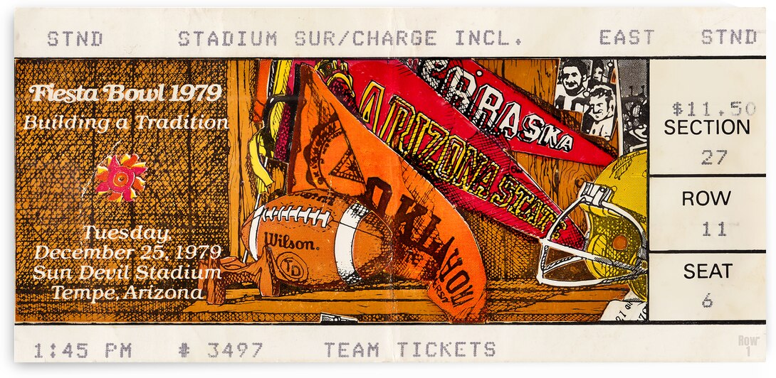 2024 Fathers Day Sports Gifts | 1979 Fiesta Bowl Ticket Canvas | Pitt Panthers Victory by Row One Brand