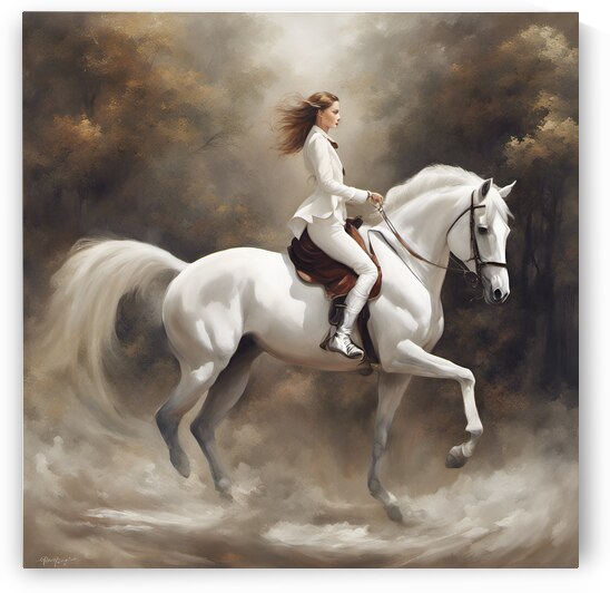 Focuses on the clean lines and elegance of the white horse by btissam