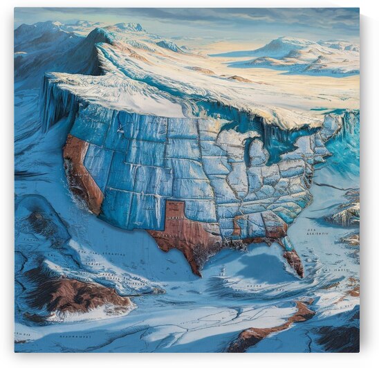 Glacial Giants: Ice Coverage Across North America During the Ice Age by amine amin