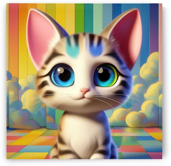 Attractive and colorful little cat by ebrahim mahmoud