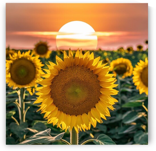 sunflower with sunrise by omar hassan