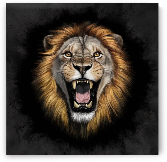 Default Create a roaring lions face with the black by omar hassan