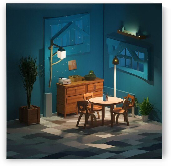 a serene peaceful and relaxing night 3d view IRNp by 9 A8do 6