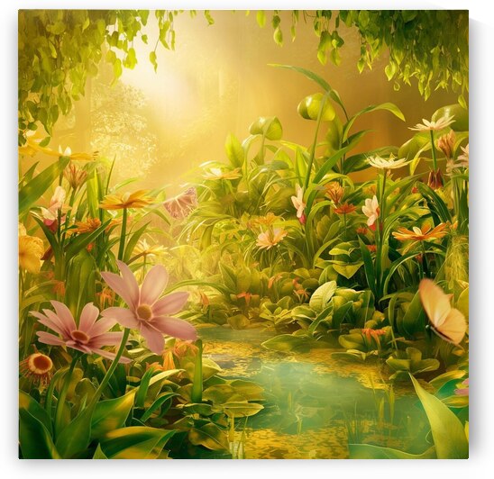 a breathtaking 3d rendering of a tranquil garden by 9 A8do 6
