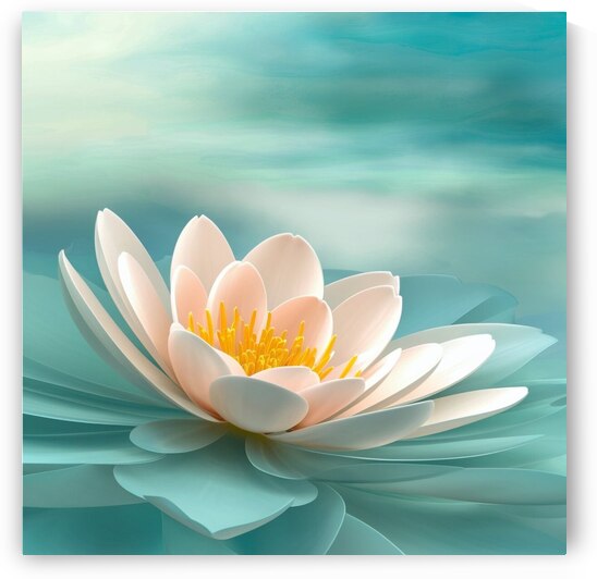 a stunning 3d rendering of a serene peaceful flower by 9 A8do 6