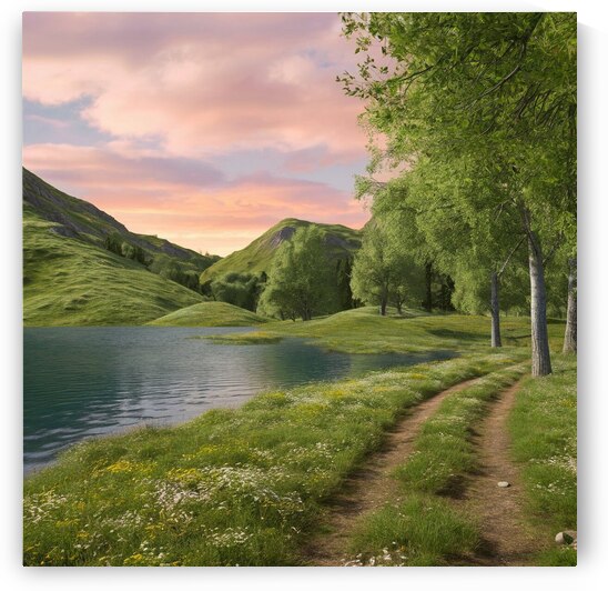 a serene and picturesque natural landscape featur by 9 A8do 6