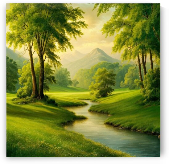 a serene and captivating landscape painting depic by 9 A8do 6