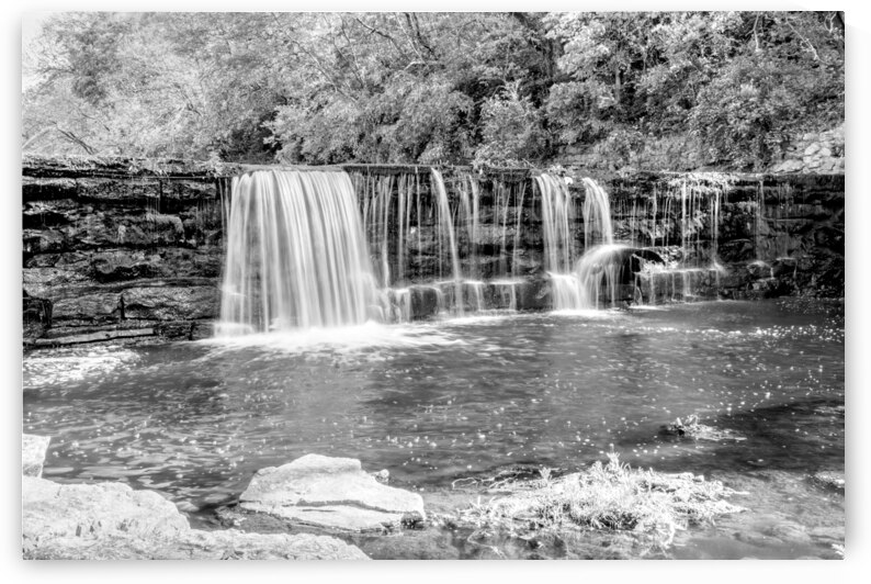 Waterfall Siloam Springs Arkansas Grayscale by Jennifer White