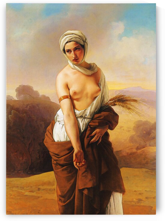 Portrait of a woman as Ruth - Francesco Hayez 1853 by Classic Painting
