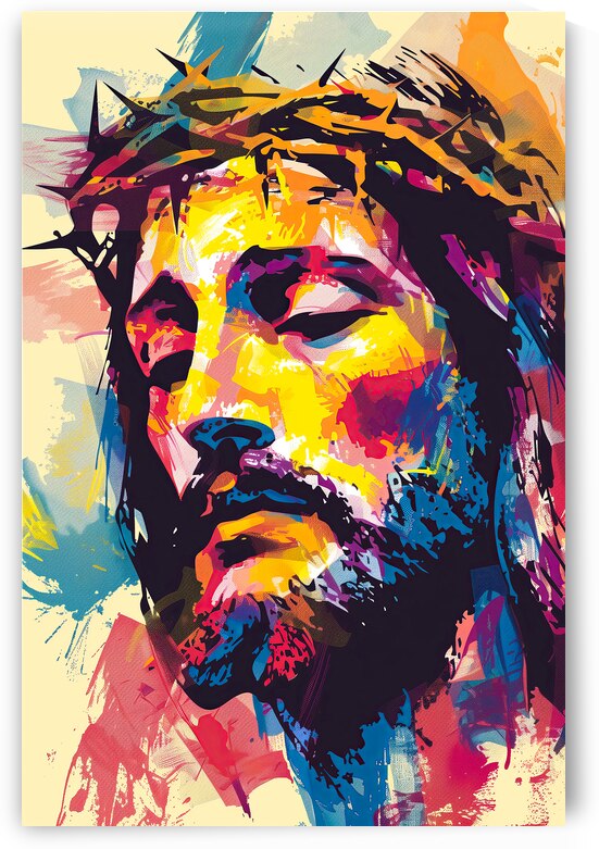 Colorful contemporary artwork of jesus by Gualtiero Boffi