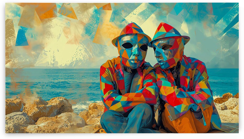 Geometric Bliss by the Sea - Arte de Pared Art Deco en Acrilico by Design Delight by Design Delight