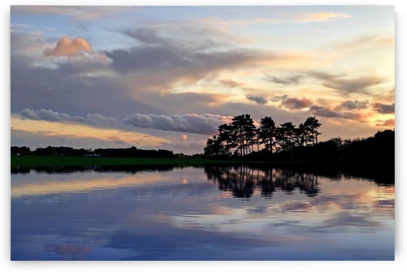 Rural Landscape Peaceful Sunset Reflections by Gill Billington