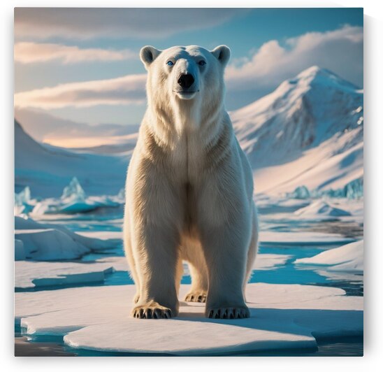 Big blue-eyed polar bear  by My creations