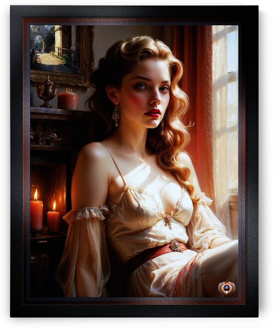 Elegant Victorian Woman By Candlelight At Sunset Mesmerizing AI Concept Art by Xzendor7 by xzendor7