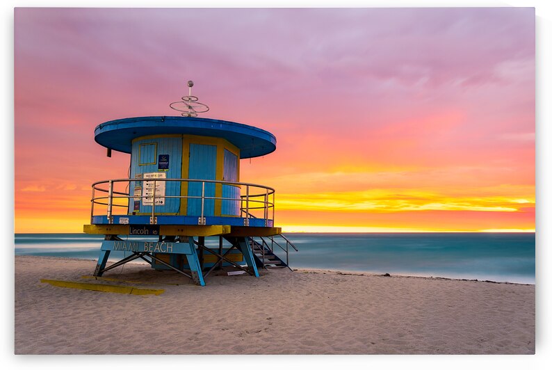 Sunrise Over Lincoln Road Lifeguard Station by Andy Crawford