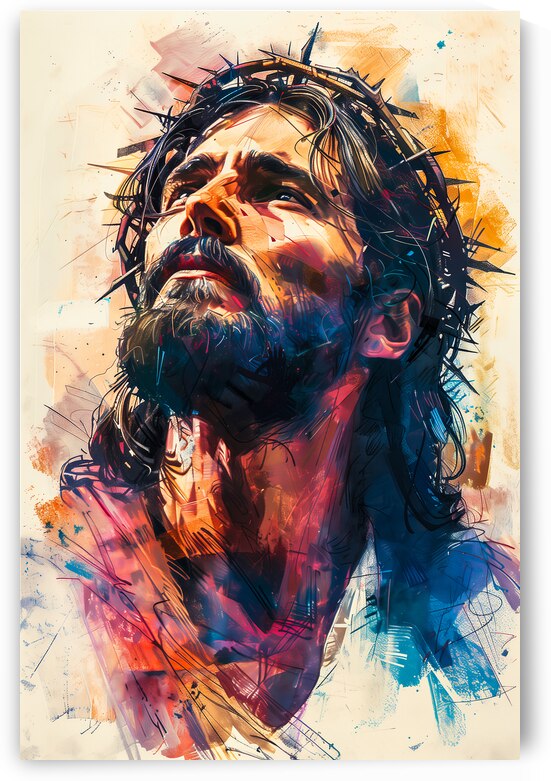 Abstract artistic portrait of jesus by Gualtiero Boffi