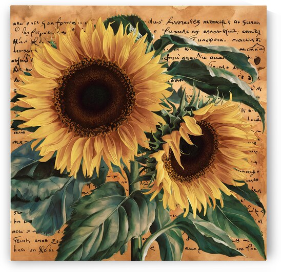 A vibrant and detailed watercolor painting of sunflowers by Helmy ELganaini