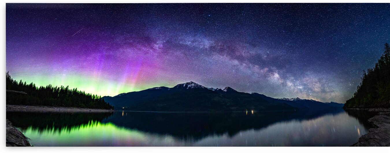 Milky Way Panorama Over Kootenay Lake by Tineke Reese