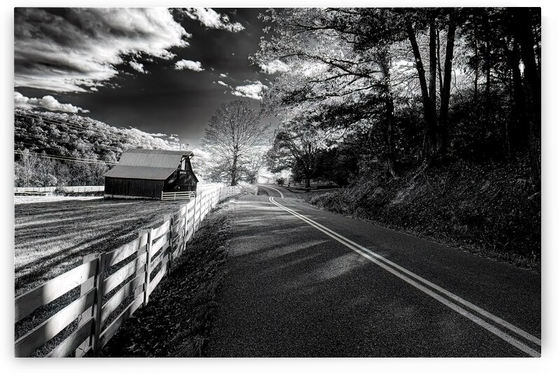 Infrared Virginia Twisty Road Barn by Norma Brandsberg Photography