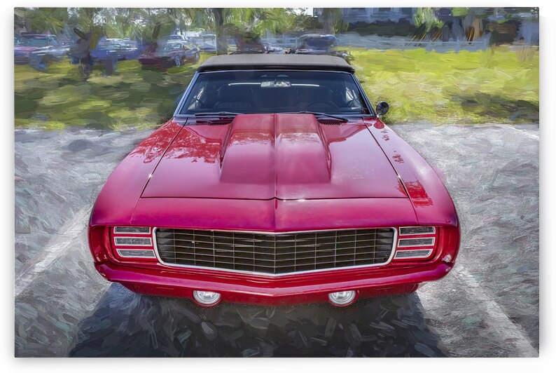 1969 Red Camaro Convertible X 8 by Rich Franco