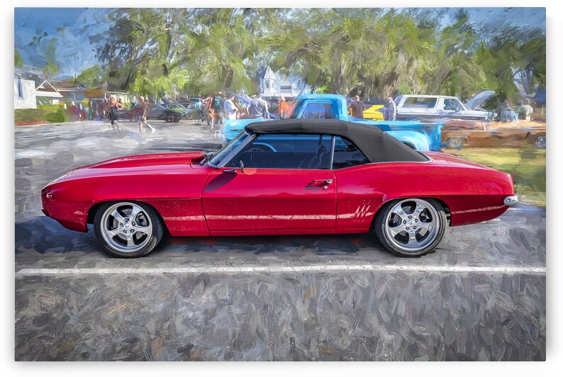 1969 Red Camaro Convertible X 13 by Rich Franco