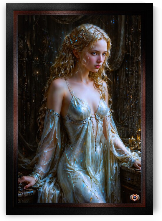 The Ethereal Beauty Dalmida In A Futuristic Lab Aboard A Retro Rocketship Captivating AI Concept Art by Xzendor7 by xzendor7