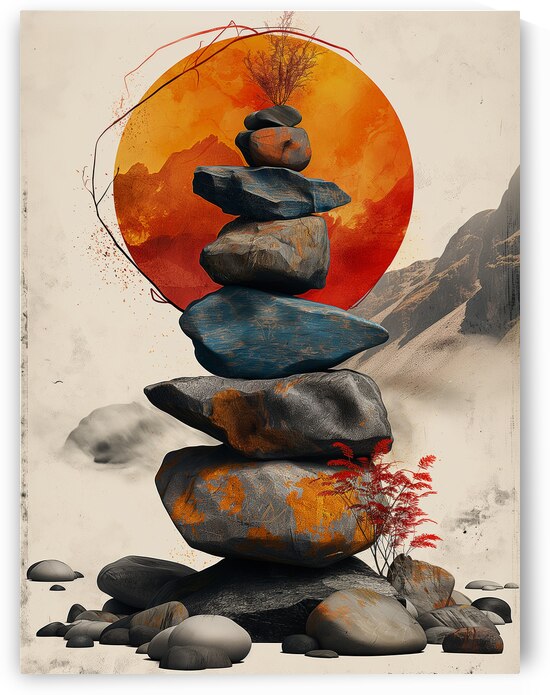 Sunset Stones by pixel printsy