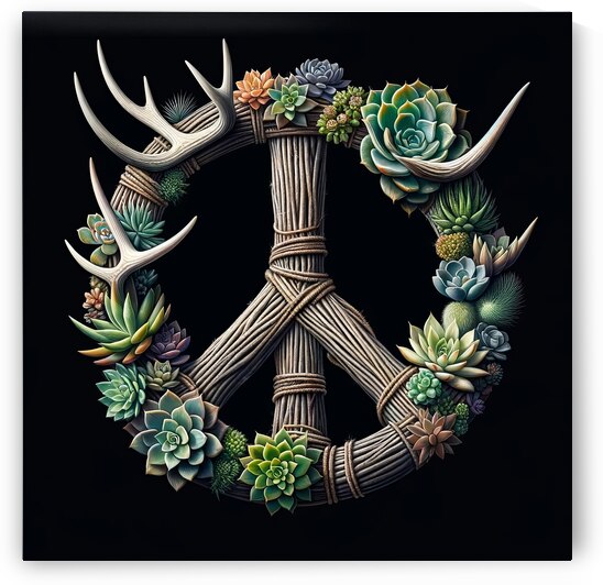 ai artist debra amerson peace sign floral art dee by Debra Amerson