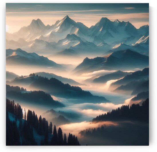 Mountain Peaks at Dawn by dratef