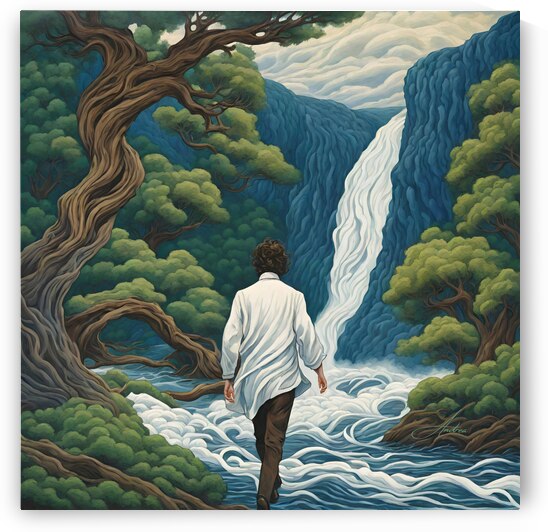 Falls at the Wild Sapphire River by Andrea Record