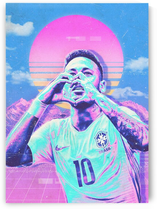 Neymar Retro Poster by RabbitSagitarius