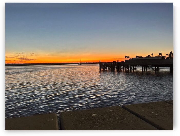 Hermosa Beach Boardwalk at Night by Shea Michaels