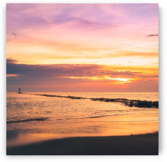 Higbee Beach Magenta Sunset On the Rocks by Jason Fink