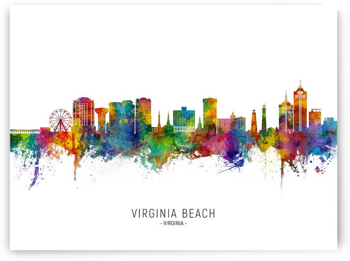 Virginia Beach Virginia Skyline by Michael Tompsett