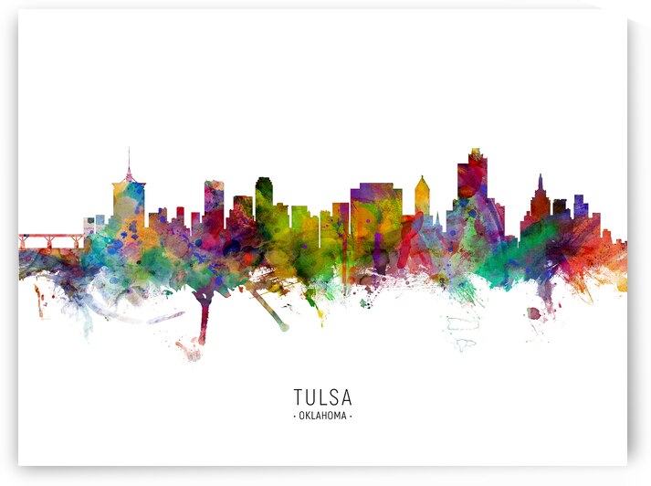 Tulsa Oklahoma Skyline by Michael Tompsett