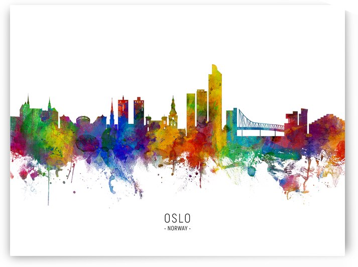 Oslo Norway Skyline by Michael Tompsett