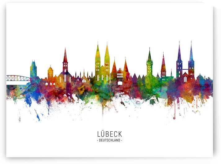 Lubeck Germany Skyline by Michael Tompsett