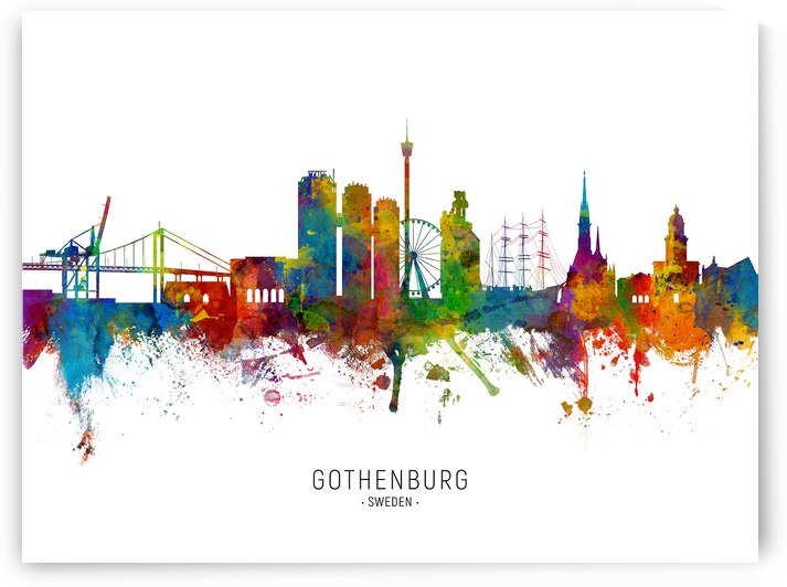 Gothenburg Sweden Skyline by Michael Tompsett