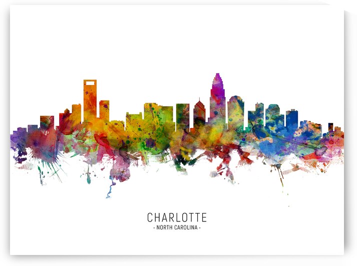 Charlotte North Carolina Skyline by Michael Tompsett