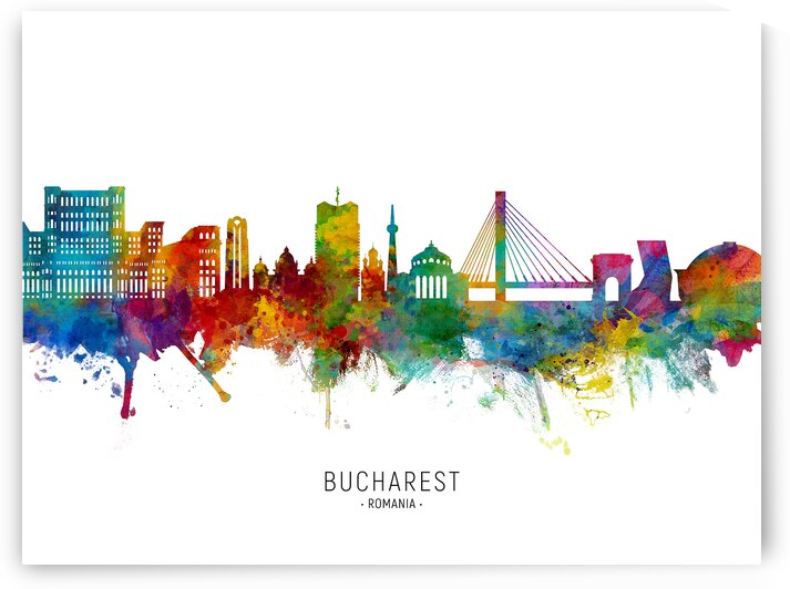 Bucharest Romania Skyline by Michael Tompsett