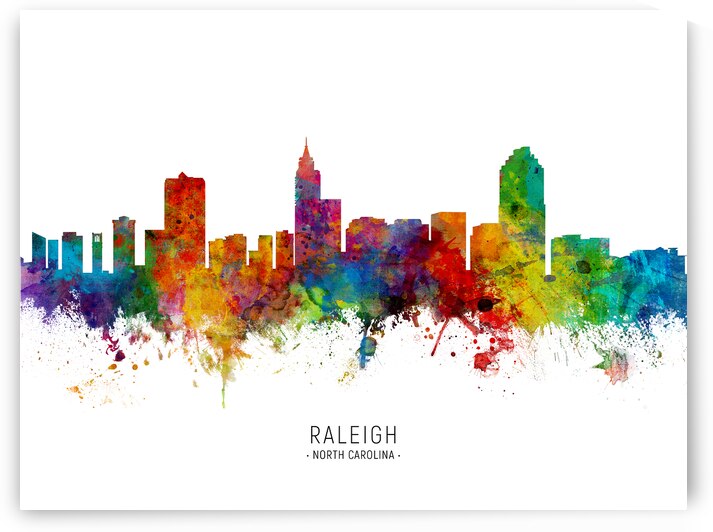Raleigh North Carolina Skyline by Michael Tompsett