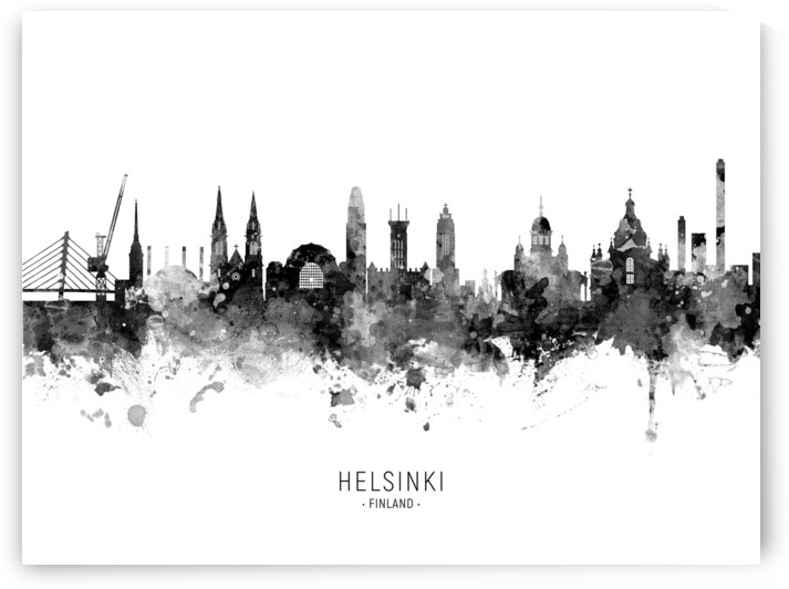 Helsinki Finland Skyline by Michael Tompsett