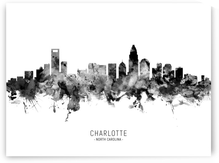 Charlotte North Carolina Skyline by Michael Tompsett