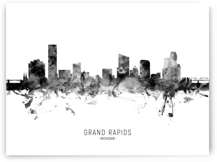 Grand Rapids Michigan Skyline by Michael Tompsett